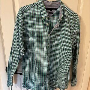 Tommy Hilfiger Men's XXL Checkered Button Down Shirt in Green and Blue